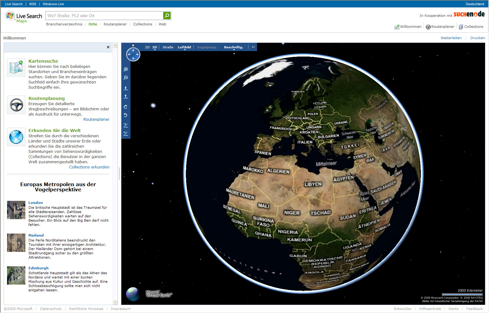 Карта microsoft virtual earth